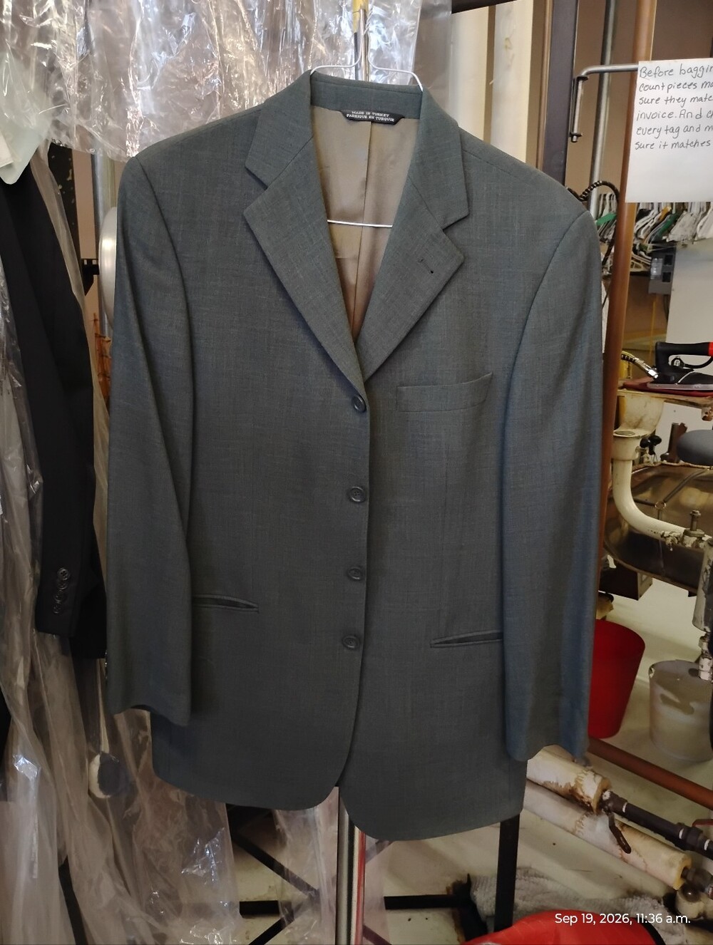 Men's Gray Blazer with Brown Satin Lining